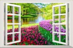 Bức hình khung cửa sổ mở ra cảnh sắc thiên nhiên tươi đẹp.