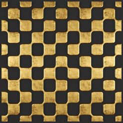 Bức tranh trừu tượng quyến rũ với sắc vàng nhũ nổi bật đầy cuốn hút.