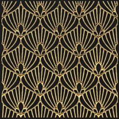 Bức tranh trừu tượng rực rỡ với ánh nhũ vàng cuốn hút mọi ánh nhìn.