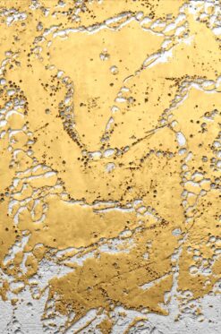 Bức tranh trừu tượng lấp lánh ánh nhũ vàng thu hút mọi ánh nhìn.