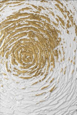 Bức tranh trừu tượng rực rỡ sắc vàng lấp lánh đầy cuốn hút.