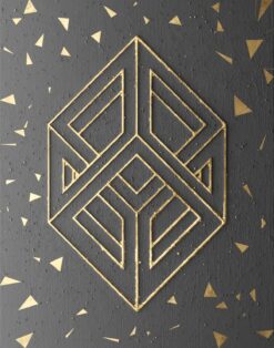 Bức tranh trừu tượng rực rỡ với sắc vàng lấp lánh đầy mê hoặc.