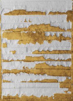 Bức tranh trừu tượng lấp lánh ánh nhũ vàng, mang đến nét đẹp sang trọng.