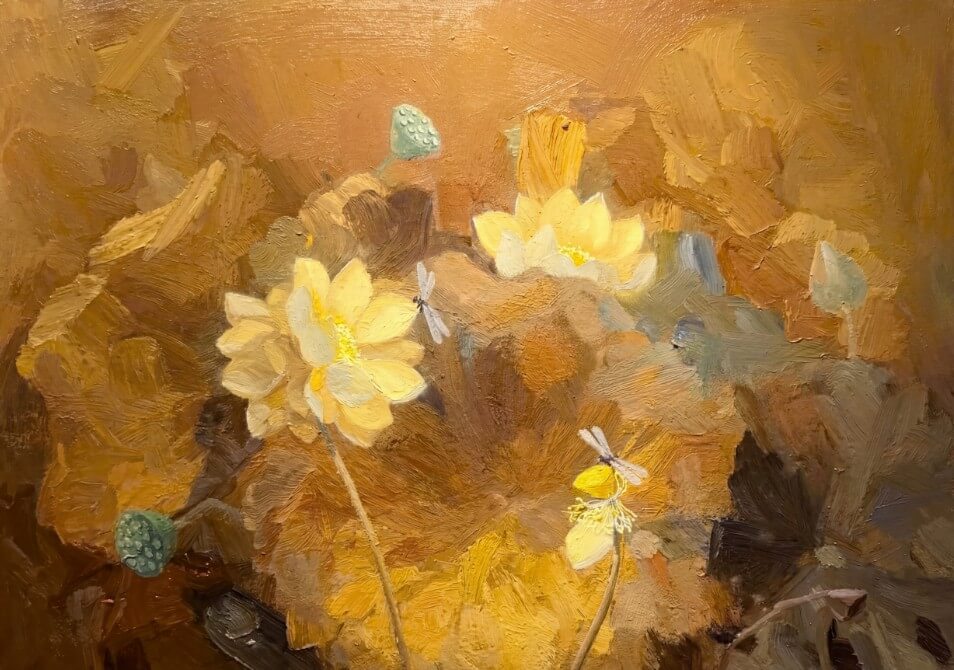 蓮の花の油絵ファイル FA52 | File Ảnh